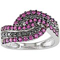 10k Gold 1/4ct TDW Black Diamond and Ruby Ring