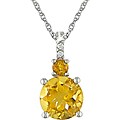 10k White Gold Citrine and Diamond Necklace