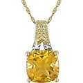 10k Yellow Gold Citrine and Diamond Necklace