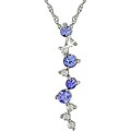 10k Gold 1/10ct TDW Diamond and Tanzanite Necklace (I-J, I2-I3)