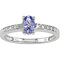 10k White Gold Tanzanite and Diamond Ring