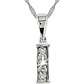 14k White Gold Initial 'I' Diamond Necklace