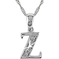 14k White Gold Initial 'Z' Diamond Necklace