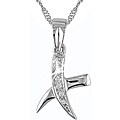 14k Gold Double Shark's Tooth Diamond Necklace
