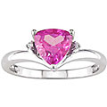 10k White Gold Pink Sapphire and Diamond Ring