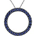 10k White Gold Sapphire Circle of Life Necklace