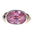 Sterling Silver Pink Cubic Zirconia Ring
