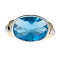 Sterling Silver Blue Cubic Zirconia Ring