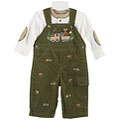 Good Lad Newborn Boy's Overalls and Shirt Set