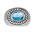 Sterling Silver Blue Cubic Zirconia Ring