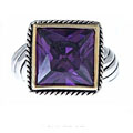 Sterling Silver Purple Cubic Zirconia Ring