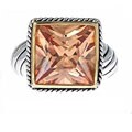 Sterling Silver Champagne Cubic Zirconia Ring