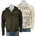 Five Four Men's Plaid and Burn-out Solid Hoodie