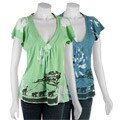 Core Women's V-neck Safari Print T-shirt
