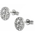 Sterling Silver Pave CZ Peace Earrings