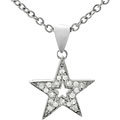 Sterling Silver Pave CZ Star Necklace