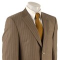 Pierre Cardin Men's Tan Tonal Stripe Wool Suit