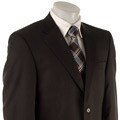 Pierre Cardin Men's Chocolate Multistripe Wool Suit