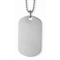 14k White Gold Overlay Engravable Dog Tag Necklace