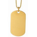 14k Gold Overlay Engravable Dog Tag Necklace