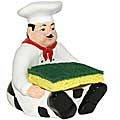 Plump Chef Hand-painted Kitchen Scrubby Holder