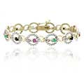 18k Gold over Sterling Silver Gemstone Bracelet