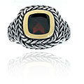 Sterling Silver Garnet Rope Design Ring