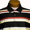 In Fiamme Men's Striped Jacquard Golf Polo