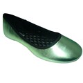 Twisted 'Betsey' Green Metallic Ballerina Flats