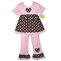 AnnLoren Girl's Polka Dots and Pink 2-piece Outfit