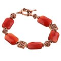 Copper Bead and Carnelian Toggle Bracelet