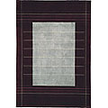 Hand-knotted Calvin Klein Wine Wool and Silk Rug (5'6 x 8')