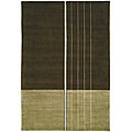 Hand-knotted Calvin Klein Brown Wool and Silk Rug (5'6 x 8')