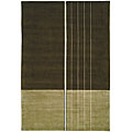 Hand-knotted Calvin Klein Brown Wool and Silk Rug (8'3 x 11')