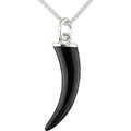 Sterling Silver Onyx Horn Charm Necklace