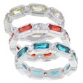Sterling Silver Baguette CZ Eternity Ring (Color Options)