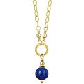 14k Goldfill Blue Lapis with Circle Necklace