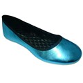 Twisted 'Betsey' Blue Metallic Ballerina Flats