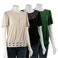 Cha Cha Vente Women's Half-flutter Sleeve Shirt