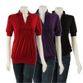 Cha Cha Vente Women's Tuxedo Ruffle Tunic Shirt