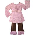 AnnLoren Girl's Pink Paisley 2-piece Outfit