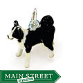 Sterling Silver and Enamel Border Collie Charm