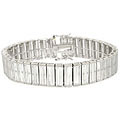 Sterling Silver Baguette CZ Line Bracelet