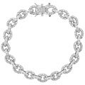 Sterling Silver CZ Interlocking Bracelet