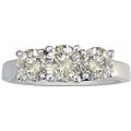 14k White Gold 2-1/4 ct Diamond Three-stone Ring
