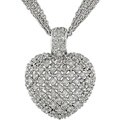 Sterling Silver 1ct TDW Diamond Heart Necklace (J-K, I3)