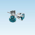 14k Gold 1/4ct TDW Blue Diamond Stud Earrings (I1-I2)