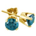 14k Gold 1/4ct TDW Blue Diamond Stud Earrings (I1-I2)