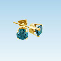 14k Gold 1/4ct TDW Blue Diamond Stud Earrings (I1-I2)
