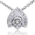 14k Gold 3/8ct TDW Diamond Wishbone Necklace (H-I, SI)